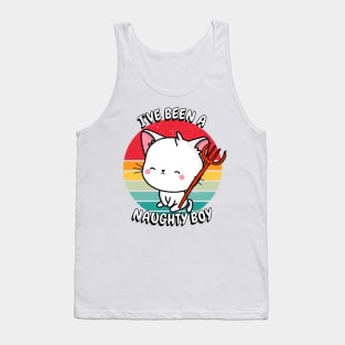 Cute white Cat is a naughty boy Tank Top